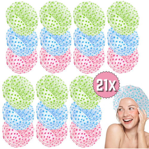 21pcs shower cap reusable - shower,