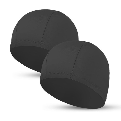 2pc cloth swim caps black - caps,