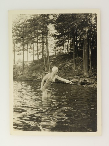 Found photo woman fishing - fishing, in